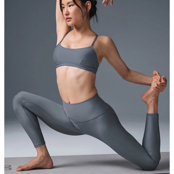 ALO 7/8 High Waist Airlift High Compression Leggings in Steel Grey, Size XL - Picture 4 of 12